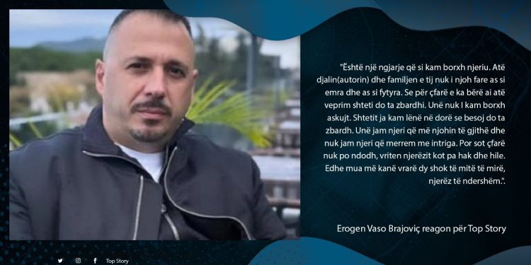Ekskluzive: Erogen Vaso në Top Story: Nuk merrem me intrigat, nuk kam borxhe ndaj askujt, shteti duhet të sqaroje ngjarjen.