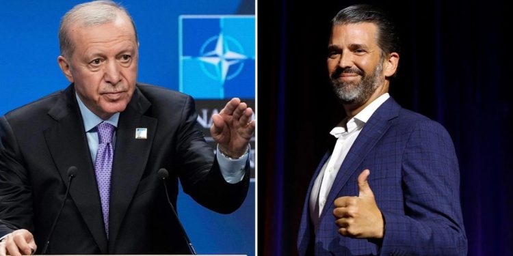 Erdogan takohet me djalin e Trump, opozita turke reagon: Ndërsa Palestina ndodhet në gjak, presidenti merret me tregti.