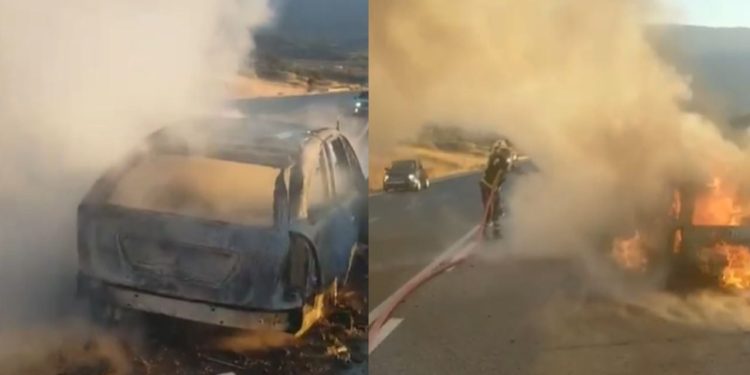 Mori flakë në lëvizje, makina shkatërrohet në bypassin e Vlorës