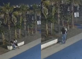 Përdhunimi i turistes italiane: Pamjet nga kamerat e sigurisë zbulojnë bisedën e autorit me 18-vjeçaren në shëtitoren e plazhit para se të largohen në drejtim të bregut.