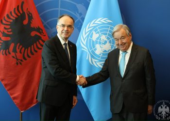 Presidenti i Shqipërisë takim miqësor me Sekretarin e Përgjithshëm të OKB-së për rolin e vendit në paqe dhe siguri