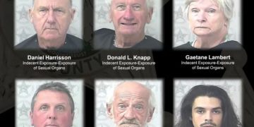 Gjashtë pushues u arrestuan për shfaqje nudo në plazh. Ata përballen me dënimin deri në një vit burg dhe një gjobë të konsiderueshme.