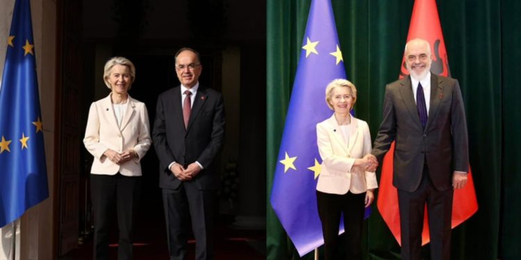 "Me mbështetje në horizont" / Takimi mes Begajt, Ramës dhe Von der Leyen: Shqipëria ka marrë drejtim të saktë për anëtarësim në BE
