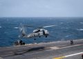 Një incident i ndarë ndodhi në Detin e Kinës Jugore, ku një helikopter dhe një avion luftarak i Marinës Amerikane u përplasën.