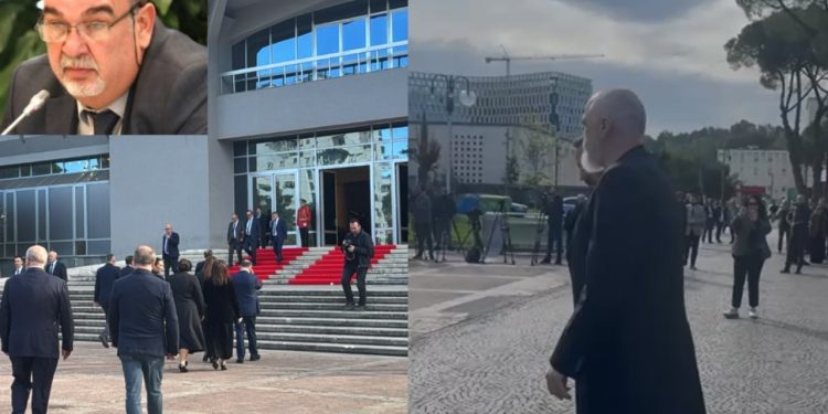 VIDEO/ Homazhe për gjyqtarin Astrit Kalaja, i cili u vra në sallën e gjyqit, organizohen sot në Pallatin e Kongreseve. Prishet kryeministri Rama.