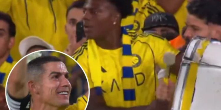 Video/ Moment emocionues në stadium, Cristiano Ronaldo demonstron tifozit të tij të parë mënyrën se si feston Al-Nassr.