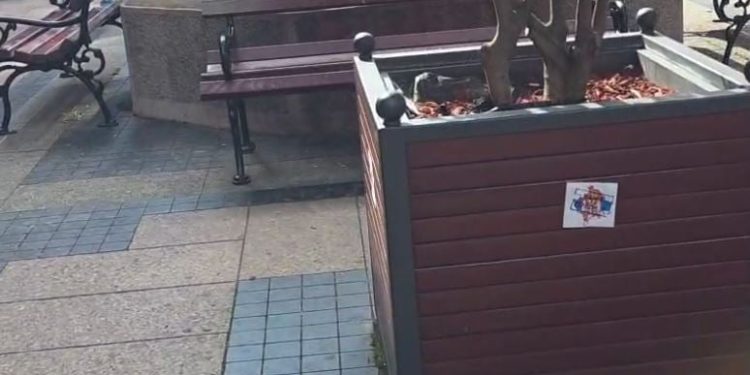 Video/ Serbët vazhdojnë me provokime, vendosin hartën e Kosovës me flamurin e Serbisë në qytetin ku është hoteli i Kombëtares shqiptare.