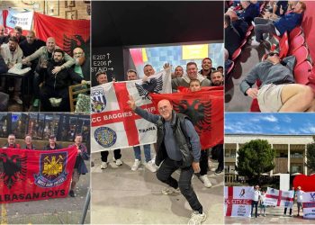 Foto/ Si tifozët e shndërruan ndeshjen Shqipëri-Angli në një ngjarje të paharrueshme, nga festimet në sheshet e Tiranës deri te gjumi në shkallët e stadiumit.