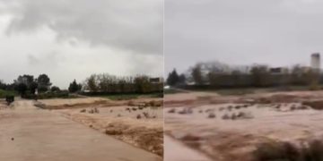 Përmbytje të gjera në Delvinë, shumë zona mbeten të izoluara pas reshjeve të mëdha të shiut gjatë natës.