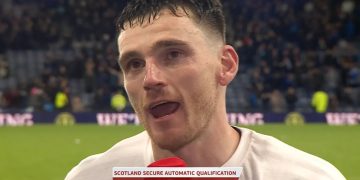 Skocia siguron një kualifikim historik në Botëror, ndërsa Robertson emocionohet deri në lot duke kujtuar Diogo Jotën: Të dy e kishim ëndërruar këtë çast.