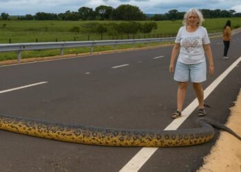 VIDEO/ Anakonda e madhe bllokon rrugën, shoferët e përballen me situatën në një mënyrë… të veçantë