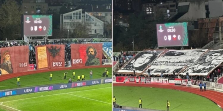 VIDEO/ Festat e nëntorit hapen një ditë më herët në Prishtinë, ndeshja Drita-Shkëndija nis me këngën e himnit kombëtar…tifozët e ekipeve ofrojnë një shfaqje atraktive.