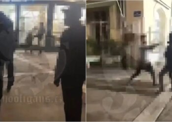 Video/ Para ndeshjes së Championsit, përplasje mes huliganëve të dy ekipeve ndodhin në rrugët e qytetit