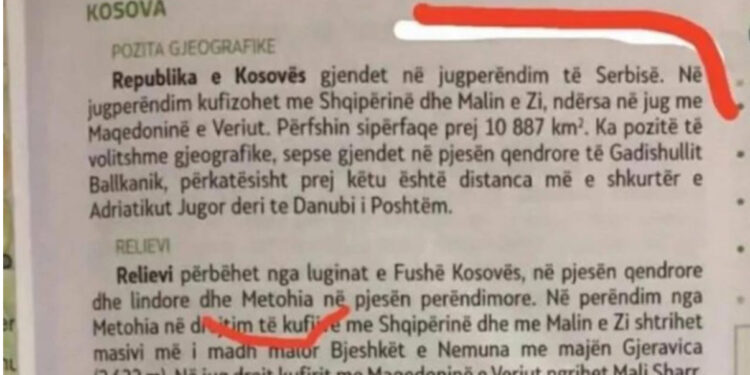 Skandali me librin e Gjeografisë për klasën e VII-ta, Kosova quhet “Metohi”
