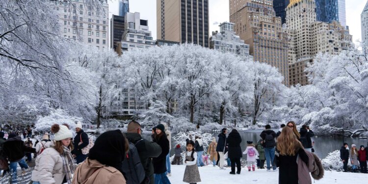 Nju Jorku mbulohet nga dëbora, pamje dhe video nga Central Park.
