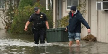 Përmbytje të shkaktuara nga shirat e fortë në veriperëndimin e SHBA, mijëra njerëz detyrohen të largohen nga shtëpitë e tyre.