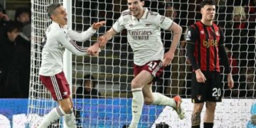 Arsenal fiton ndaj Bournemouth në Premier League, me Declan Rice që realizon dy gola.