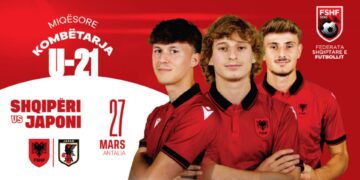 Kombëtarja U21/ Ndeshje miqësore me Japoninë në Antalia më 27 mars