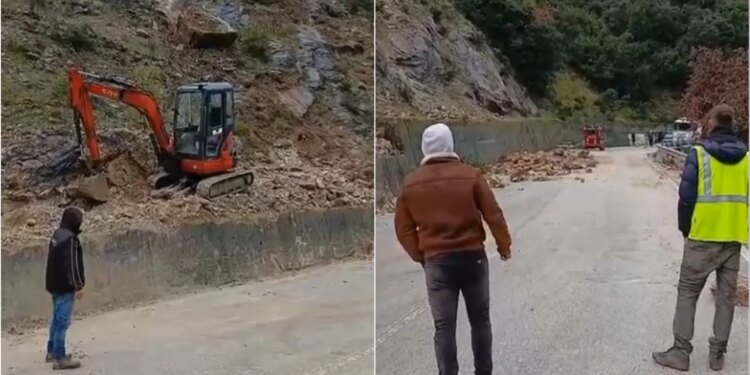 Rrëshqitje shkëmbi në aksin Kuç-Qeparo, qarkullimi i automjeteve bllokohet për disa orë