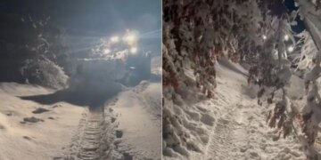 Situata nga dëborë: Akset Elbasan-Labinot Mal dhe Zavalinë kalohen vetëm me zinxhirë, temperatura pritet të arrijë deri në -6 gradë.