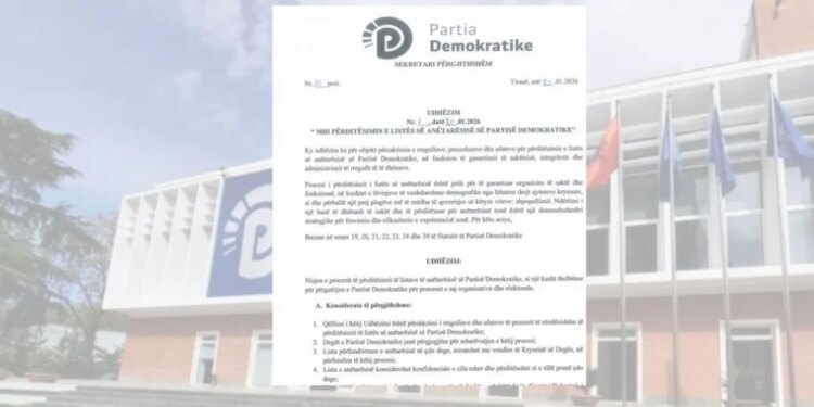 Zgjedhjet për liderin e partisë në prill, PD publikon udhëzimet për regjistrimin e anëtarëve, detyrat e drejtuesve politikë në qarqe.