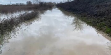Lumi Ishëm del nga shtrati, rrugët e dy fshatrave bllokohen dhe dhjetëra hektarë tokë bujqësore përmbyten.