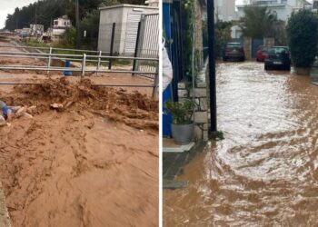Përmbytje në Himarë nga reshjet e shiut, uji depërton në katet e para të shtëpive dhe bizneseve, vështirësi edhe në Qeparo.