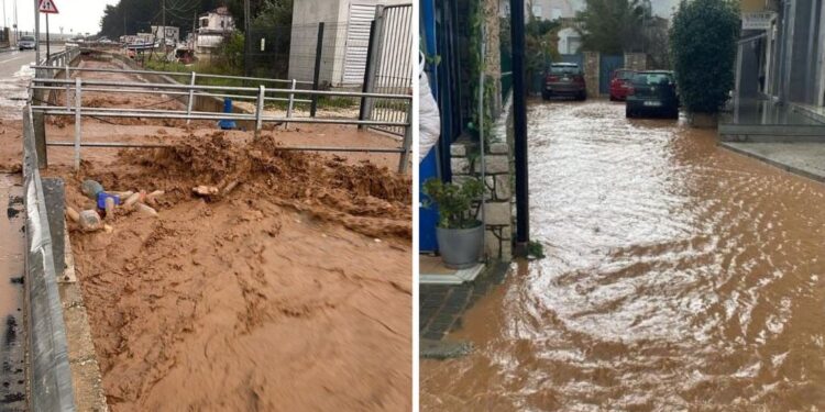 Përmbytje në Himarë nga reshjet e shiut, uji depërton në katet e para të shtëpive dhe bizneseve, vështirësi edhe në Qeparo.