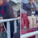 Presidenti i Barcelonës, Laporta, duke pastruar stadiumin “Camp Nou” me fshesë në dorë.