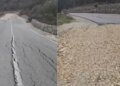 Rruga Vllahinë-Poçem pëson dëmtime, asfalti ç’ahet dhe mjeteve u vështirësohet qarkullimi.