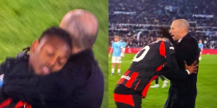 Leao shfaq nervozizëm, heq dorë nga zëvendësimi dhe e shtyn Allegrin me forcë.