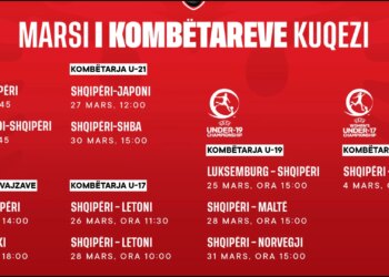 Marsi i kuq, kalendari i përballjeve të reprezentacioneve kombëtare me qëllime historike