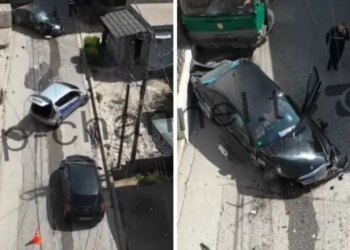 Kamioni pa frenim përplas 5 automjete në Gjirokastër, dy të plagosur