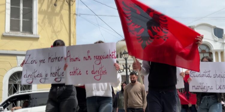 Shkodra marshon për shqipen; mbështetje për shqiptarët në RMV, kërkohet arsim në gjuhën shqipe
