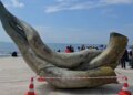 Skulptura Rrënjët në shëtitoren e Durrësit dëmtohet nga pesha e vizitorëve dhe kushtet atmosferike