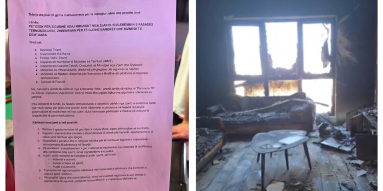 Zjarri në kompleksin Arlis, banorët e prekur nënshkruajnë peticion me 10 kërkesa urgjente