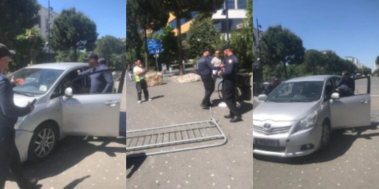 Riu nga Lezha tenton të hyjë me makinë në Sheshin Skënderbej plot me njerëz, shmanget incident i rëndë