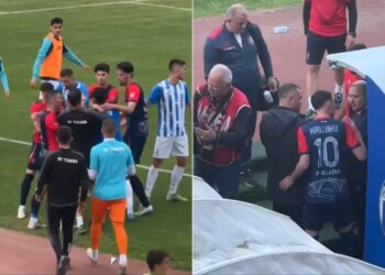 Tensione në ndeshjen Tirana-Vllaznia: Bajrami kapet me mbledhësin e topave, Kallaku tërbohet me delegatin