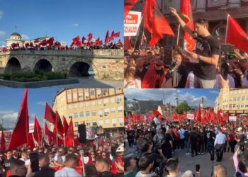 UÇK, UÇK, UÇK! Protesta në RMV për gjuhën shqipe, thirrje për dorëheqjen e kryeministrit; tre studentë të arrestuar