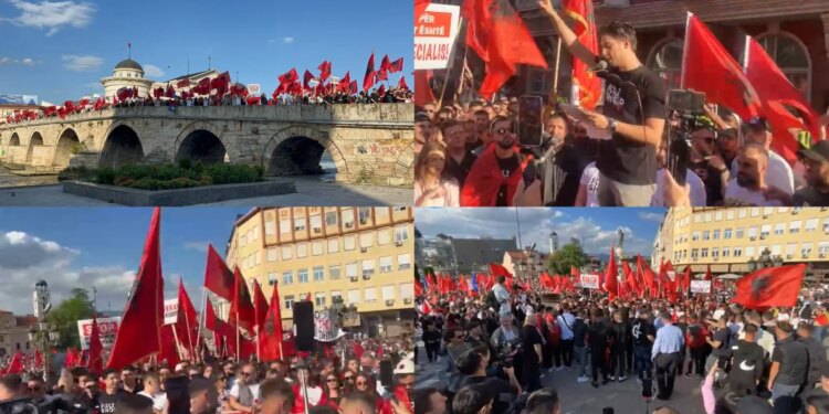 UÇK, UÇK, UÇK! Protesta në RMV për gjuhën shqipe, thirrje për dorëheqjen e kryeministrit; tre studentë të arrestuar