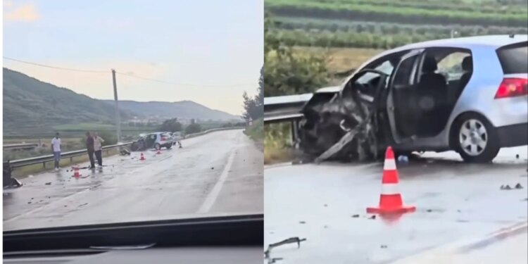 Aksident në Bishqem të Elbasanit: Kamioni përplaset me Golfin, një i lënduar dërgohet me urgjencë në spital