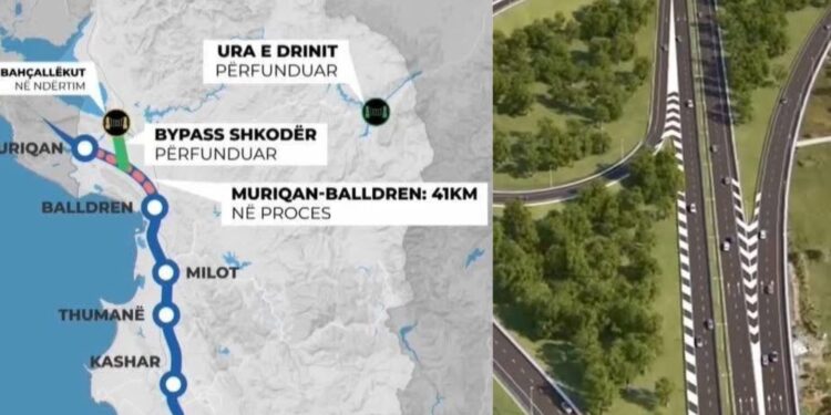 Kryeministri Rama publikon pamje nga projekti Milot–Balldren: Hap shumë i rëndësishëm për Shkodrën, Lezhën dhe gjithë veriun