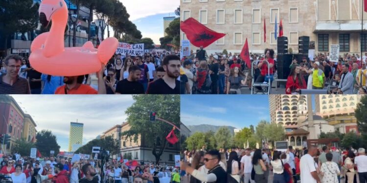 Live/ Protesta, dita 16 Tiranë: Pas bllokimit të Rinasit një natë më parë, nismëtarët: Marshim vetëm brenda Unazës