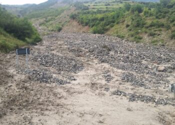 Reshje intensive në Maliq; masa dheu dhe gurësh shkëputen nga mali, bllokohet pjesë e aksit Moglicë–Gramsh