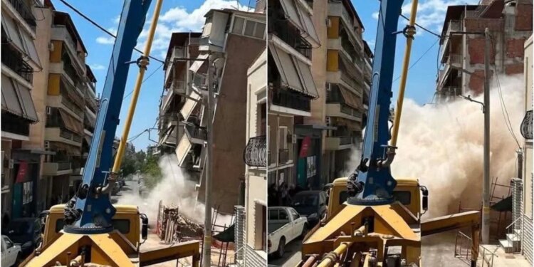 Shembet pallati 4-katësh në Athinë, dyshohet nga gërmimet e ndërtimit pranë; policia arreston pronarin dhe kontraktorët