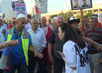 Tensione në protestë, emigrantja me fëmijën i drejtohet ashpër organizatorit Kola dhe thotë S’duam te Kryeministria