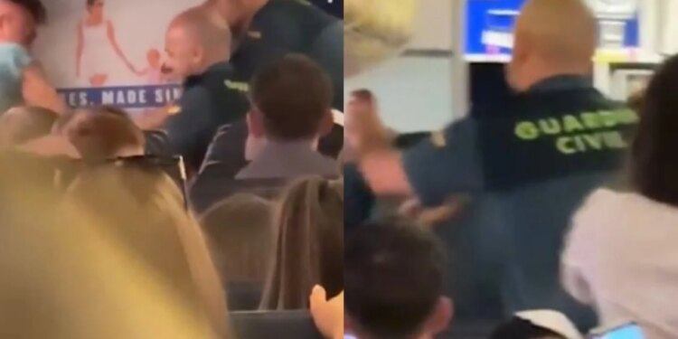 Video: Pasagjeri i dehur dhunon oficerin që ndërhyri për të qetësuar çiftin, kaos në fluturimin drejt MB-së