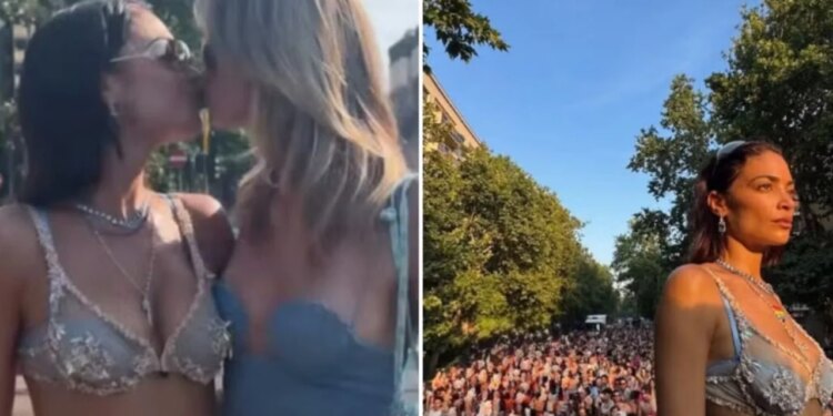 Video: Puthje romantike mes balerinës shqiptare dhe të dashurës së saj; incident i pakëndshëm gjatë paradës në Milano