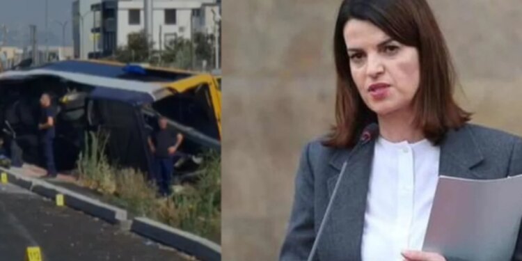 Zëvendëskryeministrja Koçiu reagon për aksidentin në autostradën Tiranë-Durrës me një të vdekur dhe 12 të plagosur