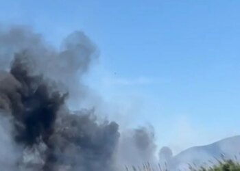 Zjarr pranë fushës së druve në Vlorë; shtëllungat e tymit mbulojnë zonën, alarmohen banorët